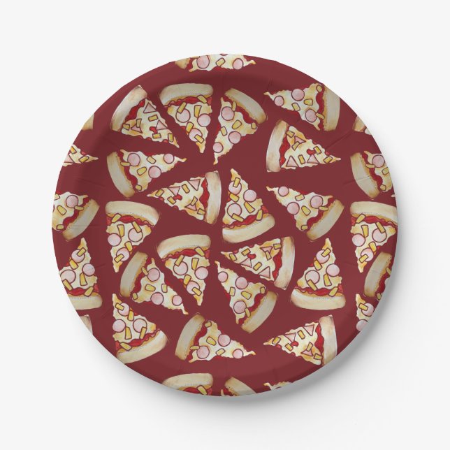 Assiettes En Carton Hawaii Pizza Lover (Devant)