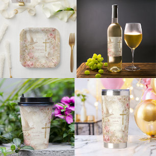 Assiettes En Carton Heaveny Blush & Gold Quince, personnalisé