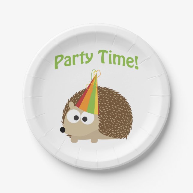 Assiettes En Carton Hedgehog de temps de fête (Devant)
