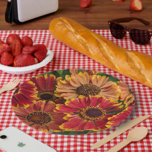 Assiettes En Carton Hélénium Autumnale fleurit Floral