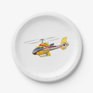 Assiettes En Carton Hélicoptère de dessin