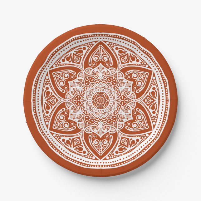 Assiettes En Carton Henna Mandala (Devant)