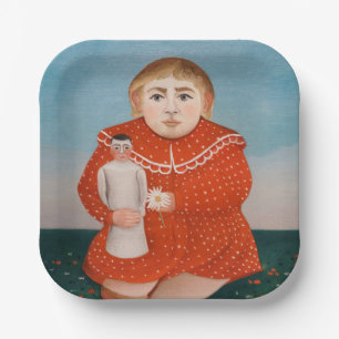 Assiettes En Carton Henri Rousseau - Enfant avec poupée