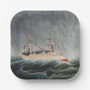 Assiettes En Carton Henri Rousseau - Le navire dans la tempête