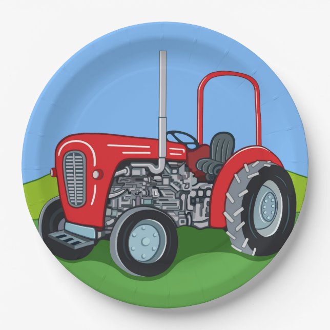 Assiettes En Carton Herbert le tracteur (Devant)