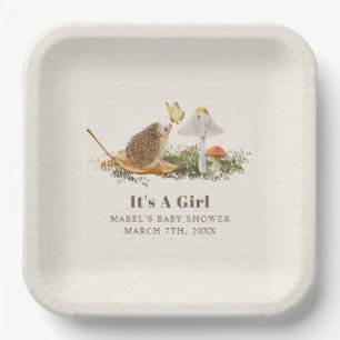 Assiettes En Carton Hérisson Baby shower des bois de champignon de pap