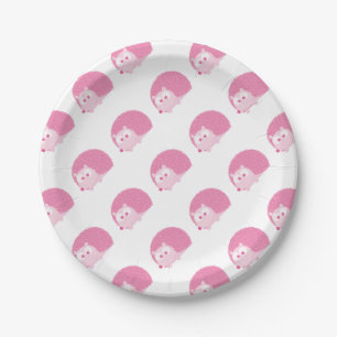 Assiettes En Carton Hérisson rose mignon