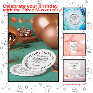 Assiettes En Carton Héros de mousquetaire joyeuse fête d'anniversaire 