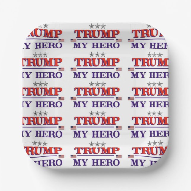 Assiettes En Carton Héros TRUMP (Recto)