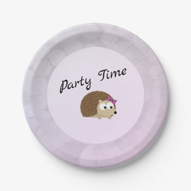 Assiettes En Carton Heure de la fête Hedgehog (Devant)