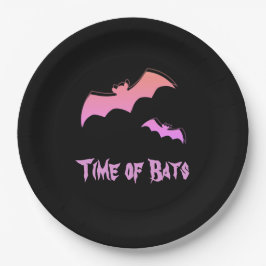 Assiettes En Carton Heure des chauves-souris - Pink & Purple Abstrait 