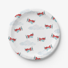 Assiettes En Carton Heure Vol avion Anniversaire
