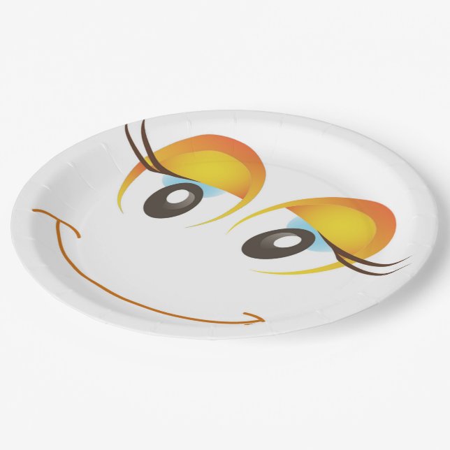 ASSIETTES EN CARTON HEUREUSE FILLE FACE (Angle)