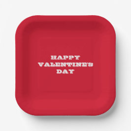 Assiettes En Carton Heureuse Sainte-Valentin Elegant Red Valentine's D