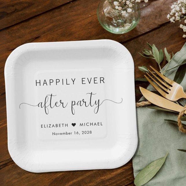 Assiettes En Carton Heureusement Jamais Après La Réception De Mariage  (Créateur téléchargé)