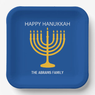 Assiettes En Carton Heureux Hanoukka Menorah