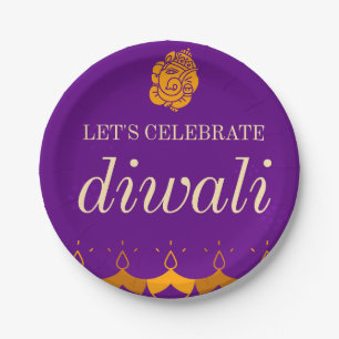 ASSIETTES EN CARTON HEUREUX PARTI DIWALI