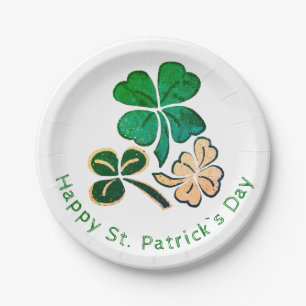 Assiettes En Carton Heureux Shamrock Clover Joyeux Saint Patrick's day