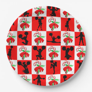 ASSIETTES EN CARTON HEUREUX VACANCES CHEERLEADES CHRISTMAS