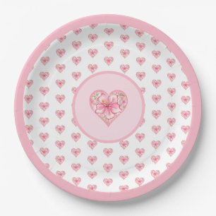 Assiettes En Carton Hibiscus & dentelle PINK