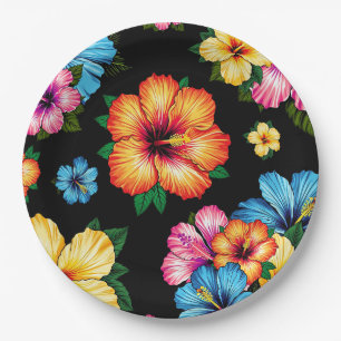 Assiettes En Carton Hibiscus tropical
