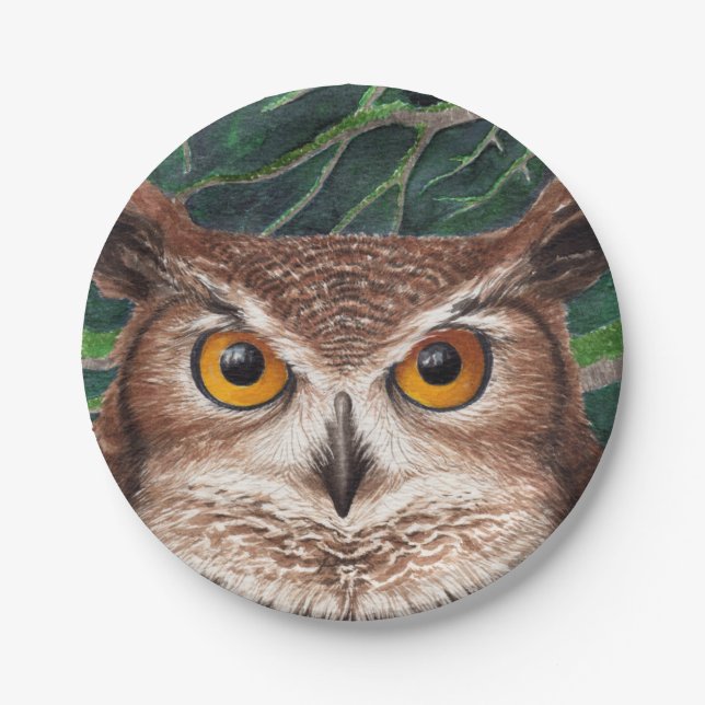 Assiettes En Carton Hibou (Devant)