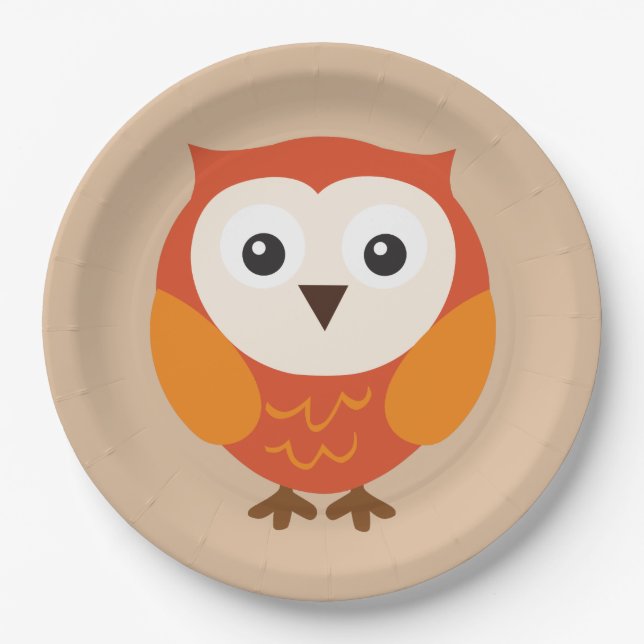 Assiettes En Carton Hibou (Devant)