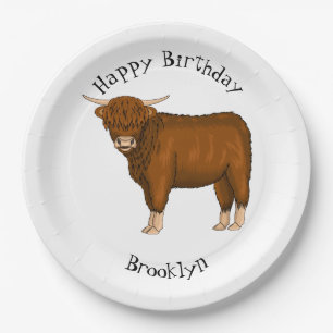 Assiettes En Carton Highland cow