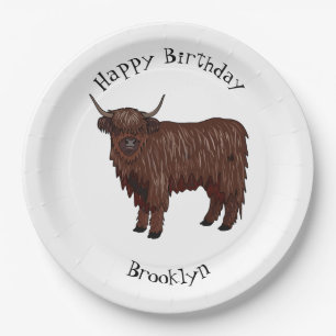 Assiettes En Carton Highland cow