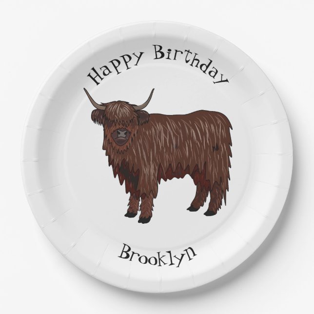 Assiettes En Carton Highland cow (Devant)