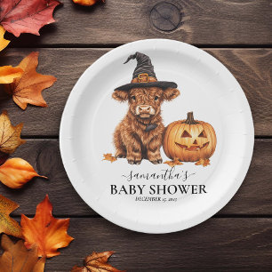 Assiettes En Carton Highland Cow Calf Baby shower Halloween Witch
