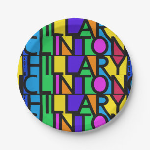 Assiettes En Carton Hillary Clinton colorée 2016 plaques à papier