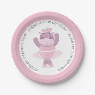 Assiettes En Carton Hip Hippo Ray Hippo Ballerina Plaque papier