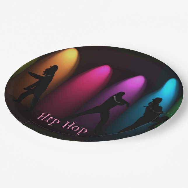 Assiettes En Carton Hip hop Fille Plaques de fête d'anniversaire (Angle)