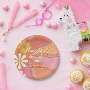 Assiettes En Carton Hippie Flower Power les années 70 60s fête d'anniv