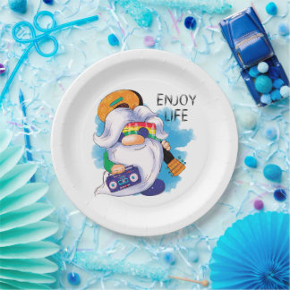 Assiettes En Carton Hippie Gnome : Profitez de la vie
