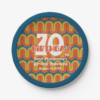 Assiettes En Carton Hippie rétro Abstrait 1960's 70e anniversaire