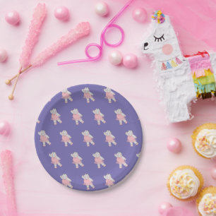 Assiettes En Carton Hippo Ballerine Illusima Violet