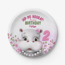 Hippo rose florale fille anniversaire