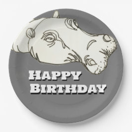 Assiettes En Carton Hippo tête Anniversaire