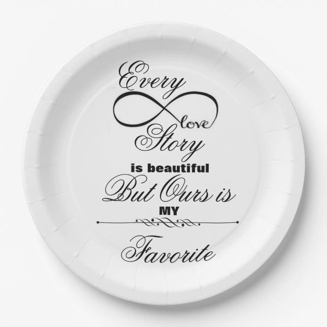 Assiettes En Carton Histoire d'amour (Devant)