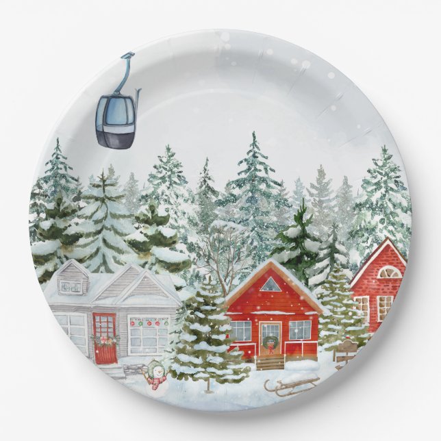 Assiettes En Carton Histoire de Noël des merveilles d'hiver (Devant)