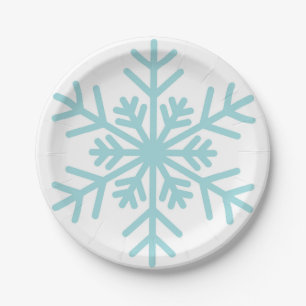 Assiettes En Carton Hiver Flocon de neige Baby shower Plaques de papie