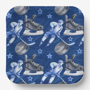 Assiettes en carton Hockey sur glace, Anniversaire