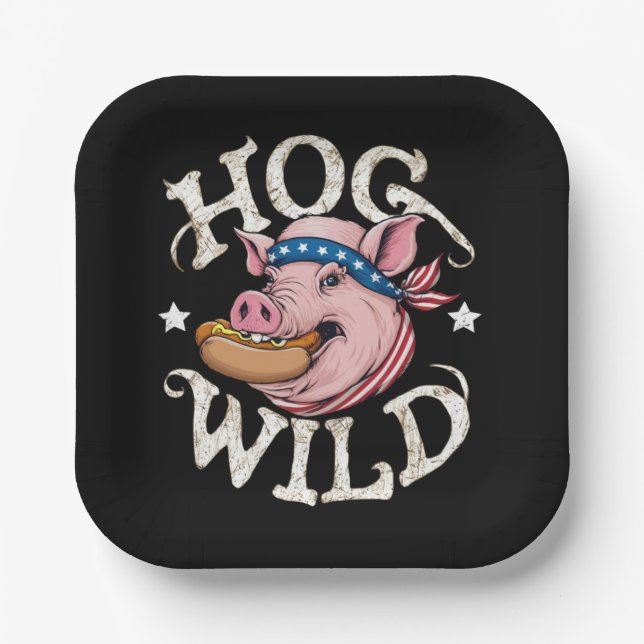 Assiettes En Carton Hog Wild (Recto)