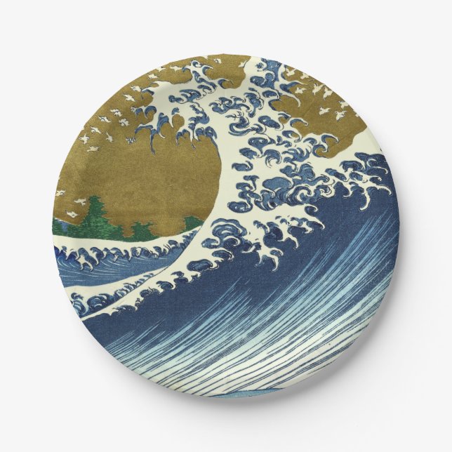Assiettes En Carton Hokusai Big Wave Japon Art japonais (Devant)