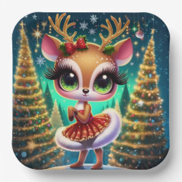 Assiettes En Carton Holiday Ballet Reindeer Star