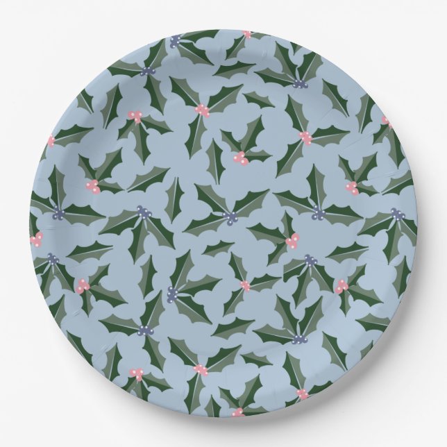 Assiettes En Carton Holiday Holly (Devant)