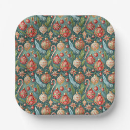 Assiettes En Carton Holiday Ornaments Pattern