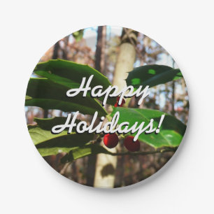 Assiettes En Carton Holly Leaves